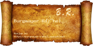 Burgmayer Ráhel névjegykártya